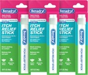 Benadryl Extra Strength Anti- Itch Relief Stick, Bug Bite Itch Relief, Diphenhydramin HCl Tematisk Analytisk & Zinkacetat Hudbeskyttende, Great for Camping Essentials, 0,47 fl oz (Pack of 3)