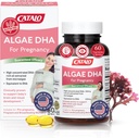 CATALO Omega 3 Alger DHA til kvinder - 550mg DHA- Rich Oil fra mikroalger, Ideel til Prenatal, Graviditet & Amning, Vegetarisk Softgels, Gluten- Free - 60 Softgels