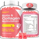 2 Pack Collagen Gummies for kvinder Mænd, Hydrolyzed Collagen Peptider Type I, II, III, V, X med Biotin & Hyaluronic Acid, Vitaminer C A D E B12 K2 Support, Sugar- Free for Hir Nails Immunity Energy