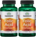 Swanson Folic Acid 800 mcg (1Vitamin 335 mcg Dfe Folate) 250 Capsules (2 Pack)