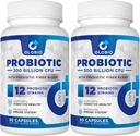300 Millioner CFU Probiotiske, 12 Stammer med 3 Organic Prebiotics, Probiotika for kvinder og mænd, Dagligt tillæg for fordøjelsesbesvær, immunforsvar, Gut & Bloating Health, Hylde Stable, Vegan, 120 Tæller