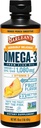 Barlean 's Omega 3 Fish Oil Liquid Supplement med D-vitamin til mænd og kvinder, Mango Peach, 1080mg EPA og DHA fedtsyrer, 16 oz