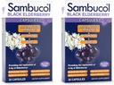 Sambucol Black Elderberry Capsules - Advanced Immune, Vitamin C and Zinc, Elderberry Capsules, Immune Support, Black Elderberry Supplements, Gluten Free, Easy to Swallow Capsules - 30 Count, 2-Pack