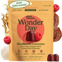 Plant Folk WonderDay Mushroom Gummies - Lions Mane, Cordyceps, Chaga Mushroom supplement til støtte immunsystem De- Stress Boost Mood & Energy hos voksne Natural, Vegan, Non- GMO (60 Greve)