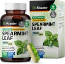 BIO KRAUTER Spearmint Capsules 1000 mg - 100 Greve - Vegansk Spearmint Supplement til fordøjelsesstøtte og respiratorisk støtte - Mentha Spicata - Ingen Fillers