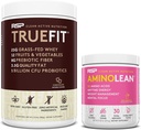 RSP NUTRITION AminoLean Pre Workout Energy (Pink Lemonade 30 Servings) with TrueFit Protein Powder (Chocolate 2 LB)