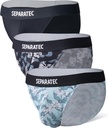 Separatec Men's Bikini Briefs Dual Pouch Bulge Enhancing Soft Support Breathable Mens String Bikini Briefs Tagless 3 Pack
