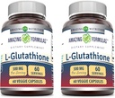 Amazing Formulas Reduceret L- Glutathione Supplement Note 124; 500 Mg Per Serving Budding 124; 60 Veggie Kapsler Budding124; Non-GMO Budding124; Gluten Free Budding124; Lavet i USA Budding124; (pakke med 2)