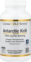 California Gold Nutrition Antarctic krill Oil, Omega-3 fosfolipider med naturligt okkurrende Astaxanthin, Natural Strawberry & Lemon Flavor, Non GMO, 1.000 mg, 120 Fish Gelatine Softels