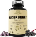 Hyldebær med C-vitamin, Zink, & Ginger - Potent immunbooster 5000 Mg Elderberry, Zink, & C-vitamin - Non-GMO-immunitet Vitaminer for voksne til at hjælpe dig med at føle sig levende, 120 Caps
