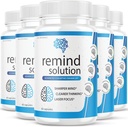 (5 Pack) Remind Solution for Memory Advanced Cognitive Brain Health Function Focus Max Concentration Recall Supplement (300 kapsler)