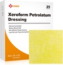 Carbou Medical Xeroform Petrolatum Dressing 2 "x2", 25 Individuel Pack, Non-Adherent Gauze Pads, Soft Fine Mesh Gauze Patch for Sårpleje, Burns, Lektioner, Skin Grafts & Kirurgiske Incisions