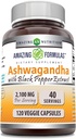 Amazing Formulas Ashwagandha Root med Black Pepper Extract Supplement 124; 2100 Mg Per Serving