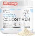 Colostrum supplement pulver til mennesker - Økologisk Bovin Colostrum supplement til Gut sundhed, hårvækst, skønhed, og immunforsvar - Unflavored (50 Servere)