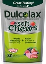 Dulcolax Soft Chews Saline Laxative Mixed Berry (60ct & 30ct) 1200mg Magnesium Hydroxid Gentle Obstipation Relief