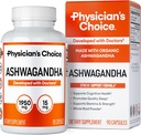 Physician's CHOICE Ashwagandha Supplement - 1950mg of Bioavailable Organic Ashwagandha Root Powder - Black Pepper Extract, Stress Support, Mood Support Supplement, 90 Veggie Ashwagandha Capsules