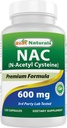 Bedste Naturals NAC - N Acetyl Cysteine 600 mg 120 Kapsler - n Acetyl cystein - Kraftfuld antioxidant