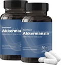 Akkermansia Probiotisk med Prebiotic Fiber - Øger GLP-1 Produktion, Forsinket Udgivelse, Third- Party Testet, 100M AFU Live Strain for Gut Sundhed for mænd og kvinder (2 stk)
