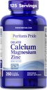 Puritan 's Pride Premium Chelated Calcium Magnesium Zink med Bone- Active ™, Kosttilskud til ben sundhed og immunfunktion Support, 250 Overtrukne kapsler