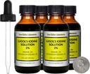 Lugol's Iodine / 2% Solution / 8 Oz in Four Amber Glass Bottles/Free Droppers/USA