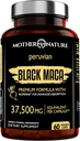 Sort Maca Root 50: 1 Extract 37,500mg - 60 Kapsler Organic Peruvian Maca Peruana Supplement for mænd Budd124; High Potency Energy, Mood & Performance Support Budd124; Vegan, Non- GMO