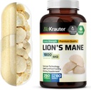 BIO KRAUTER Lions Mane Supplement kapsler 1800 mg - 250 Tæl - Vegan Lions Mane Powder Supplement for Brain Support - 3 Måned Supply - No Fillers