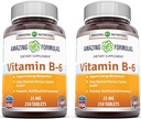 Amazing Formulas Vitamin B6 Pyridoxin 25mg 250 tabletter Supplement 124; Non- GMO
