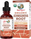 MaryRuth Organics Ashwagandha Root | USDA Organic Ashwagandha Liquid Drops | Stress Relief, Natural Calm, Relaxation and Mood Support Supplement | Adaptogenic | Nervine | Vegan | Non-GMO | 60 Servings