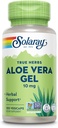 SOLARAY Aloe Vera Gel Concentrate 200X - Equivalent to 2000mg Fresh Gel, Aloe Vera Capsules with Ginger, Peppermint and Parsley, Herbal Wellness Support, Vegan, Non-GMO, 60-Day Guarantee, 100 Servings