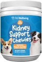 Pet Wellbeing Nyre Support Chewies for Dogs - Vet- Formuleret - Understøtter Sund & Stabil Nyre (Nyrer) Funktion, Normal Fluid Balance & Energiniveauer, Rehmannia, Astragalus - 90 Soft Chews
