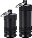 Bærbar pillholder Keychain - Vandtæt Aluminium Alloy Lille pill sag, Metal pill Container til Purse Daily Pill Box Medicine Flaske Organizer til udendørs Camping Rejser