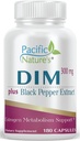 Pacific Nature DIM 300mg med sort peber (180 kapsler) Diindolylmethan supplement til Hormonbalance og støtte til både mænd og kvinder - Glutenfri, ikke-GMO