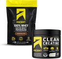 Ascent 100% Whey Protein Powder, Chocolate 2 lb & Creatine Monohydrate Powder, Unflavored 45 Servings