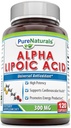 Pure Naturals Alpha Lipoic Acid 300 Mg Capsules, 120Count *Supports Cardiovascular Health & Energy Production*