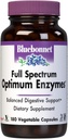 BlueBonnet Fuld Spectrum Optimum fordøjelsesenzymer - 9 Plantebaserede proteolytiske enzymer - Papaya, Bromelain, Amylase Gut Sundhed for kvinder & mænd - Vegan & Gluten- Free - 180 Vegetabilske kapsler