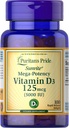 Puritans Pride Vitamin D3, 5000 IE, 100 Tæl