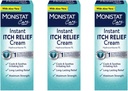 Monistat Care Instant Itch Relief Cream | Max Strength | Cools & Soothes | Packaging May Vary | 1 Ounce Each | Pack of 3