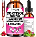 Cortisol Supplement Liquid Drops, 17- in-1 Cortisol Reducer w. Ksm- 66 Ashwagandha Theanine Rhodiola Rosea Magnesium Phosphatidylserin, Hormon Balanceret & Lavere Cortisol for kvinder rolig * Afslapning