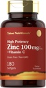 Carlyle Zink Supplement 100mg med C-vitamin 124; 180 Softgels