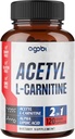 Acetyl L- Carnitin & Alpha Lipoic Acid Complex 1500mg - Supplement for hjerne sundhed, hukommelse, Focus & Mood Support - 120 Vegan kapsler til 2 måneders forsyning - Gluten- fri, ikke-GMO