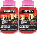 Creatin for mænd og kvinder Creatinine monohydrat Gummies, Creatinine monohydrat per servering med Taurine & Vitamin B12, Pre- workout for Max Strength, Energy & Endurance - 2 Pack