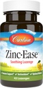 Carlson - Zinc- Ease, lindrende Lozenge, immunforsvar og optimal wellness, antioxidant, Lemon, 42 Lozenges