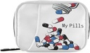 Pill Organizer Funny Medicine Pill Box 7 Day Pill Case Travel Pill Organizer Bag med lynlås Portable ugentlige sag Kompakt størrelse for Vitamin Supplement Holder
