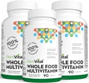 Plantvital Hel Food Multivitaminer med 42 Superfoods Raw Veggies and Fruits Vitaminer Earth Energy Fruits and Veggies Supplement Pure Fruit and Vegetabilske Kosttilskud - 270 tabletter