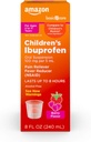 Basic Care Children 's Ibuprofen Oral Suspension, 100 mg per 5 ml, Pain Reliever og Fever Reducer, Berry Flavor, For Sore Throat, Hovedpine Relief og mere, 8 fl oz (pakke med 1)
