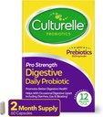 Culturelle Pro Styrke Daglig Probiotika For fordøjelsessygdomme (2 måneders Tilgang) med Prebiotika til kvinder & mænd, Understøtter Lejlighedsvis Diarré, Gas & Bloating, Gluten & Soy Free, 60 Greve