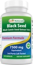 Bedste Naturals Black Seed (Black Cumin Seed Extract 10: 1) 750 mg Per Servering - 120 Kapsler