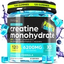 Creatine monohydrat Gummies Complex 6200mg for mænd og kvinder - 120 Gummies Advanced Formel W / L- Taurine + vitamin B12 for muskel styrke, muskel builder, energi boost, præ-workout supplement - Thinbi