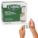 CURAD Quick Strip Fabric Adhesive Steril Bandages med hurtig ansøgning, 3 / 4 "x 3", Box med 100