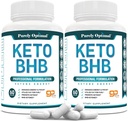 Rent Optimal Keto BHB kapsler - eksogene Ketone piller til Ketosis support, Vedvarende energi, Focus & Metabolisme - for kvinder og mænd, 120 kapsler